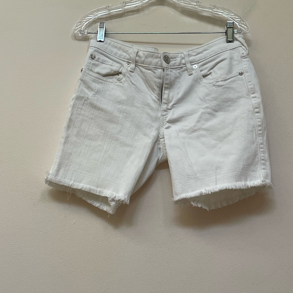 True Religion Emma bermuda short flap white shorts